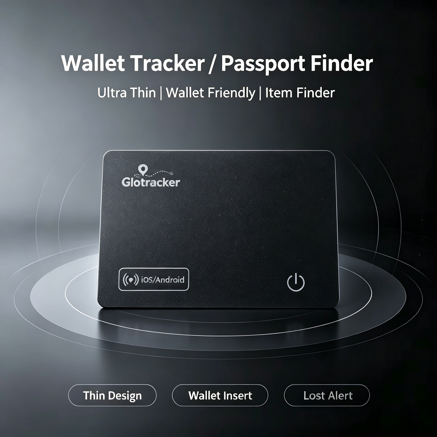 Wallet Tracker, Passport Finder - Apple Find My IOS & Android, Find Device, Ultra-thin 1.8mm, IP68 Waterproof